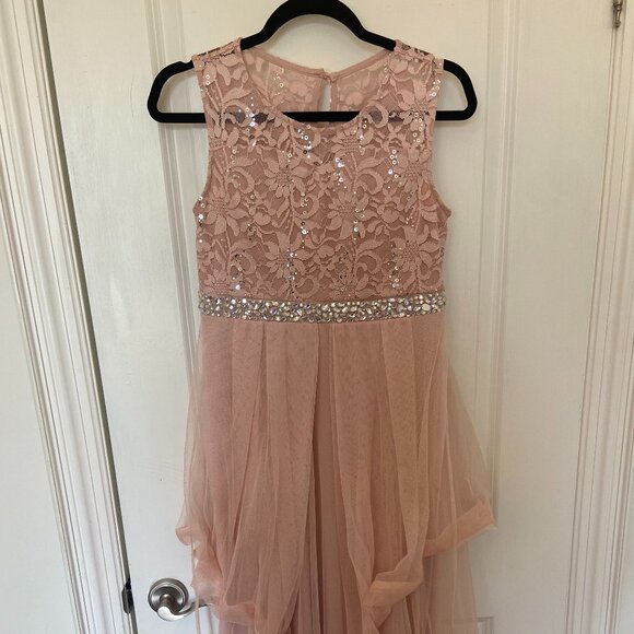 Speechless Kids Pink Sleeveless Floor-Length Dress - Size 14.5 - Picture 1 of 3